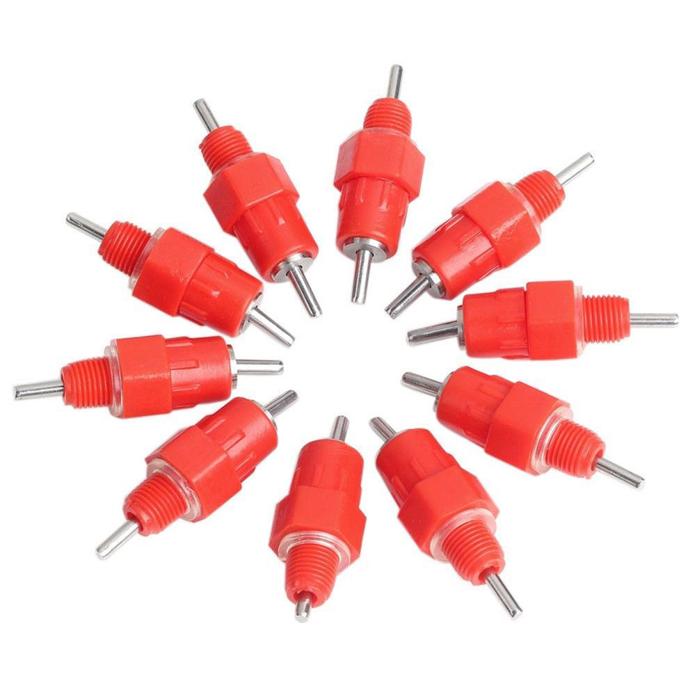 10 Pcs Push Nipple Cup Poultry Chicken Bird Quail Drinker Waterer