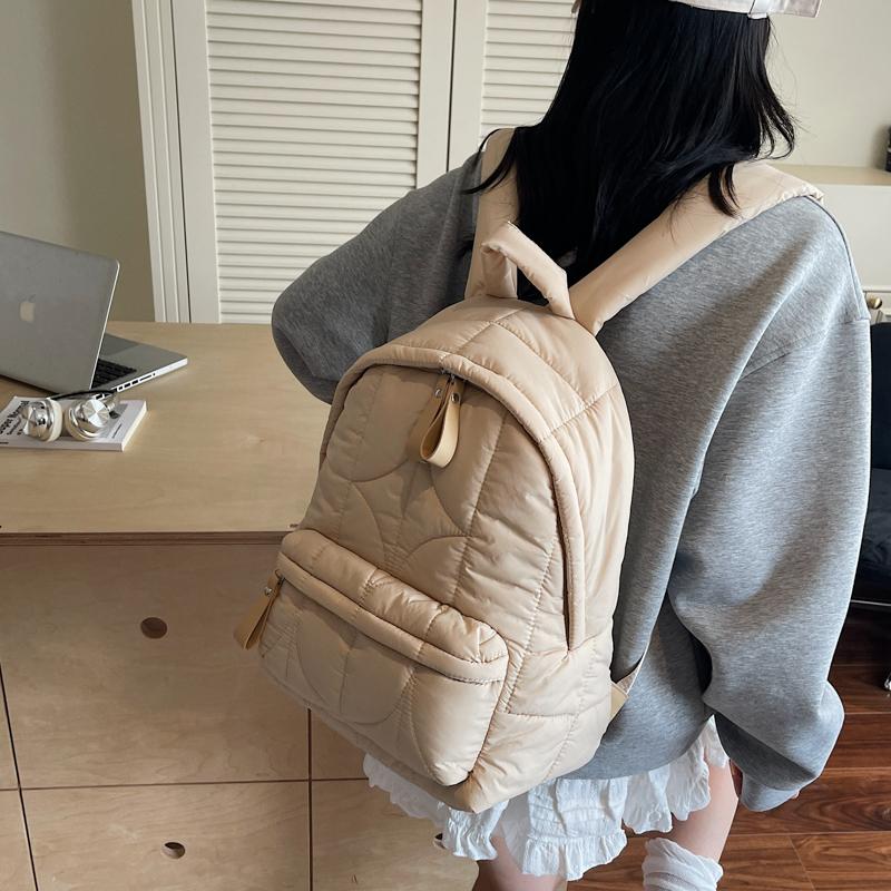 Ultralight Space Down Backpack Women School Backpack Bag Girls Fashion Trend Lightweight Cotton Travel bag Cotton Shoulder Bags