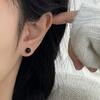 Серьги Elouze из серебра 925 пробы с черным ониксом, повседневные, шарики, D132