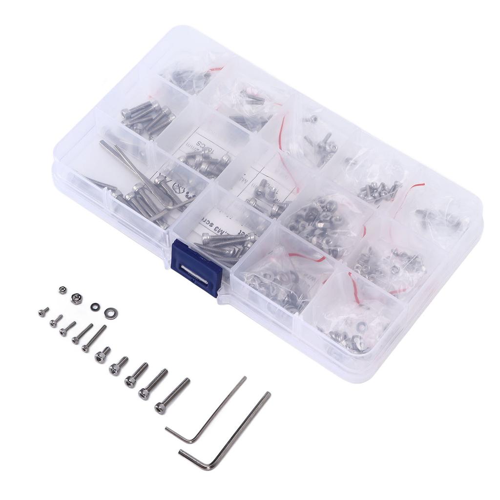 320 шт., винты, гайки, набор прокладок, набор из нержавеющей стали 304 M2 M3, шестигранные болты, комплект шайб для легковых автомобилей, грузовиков