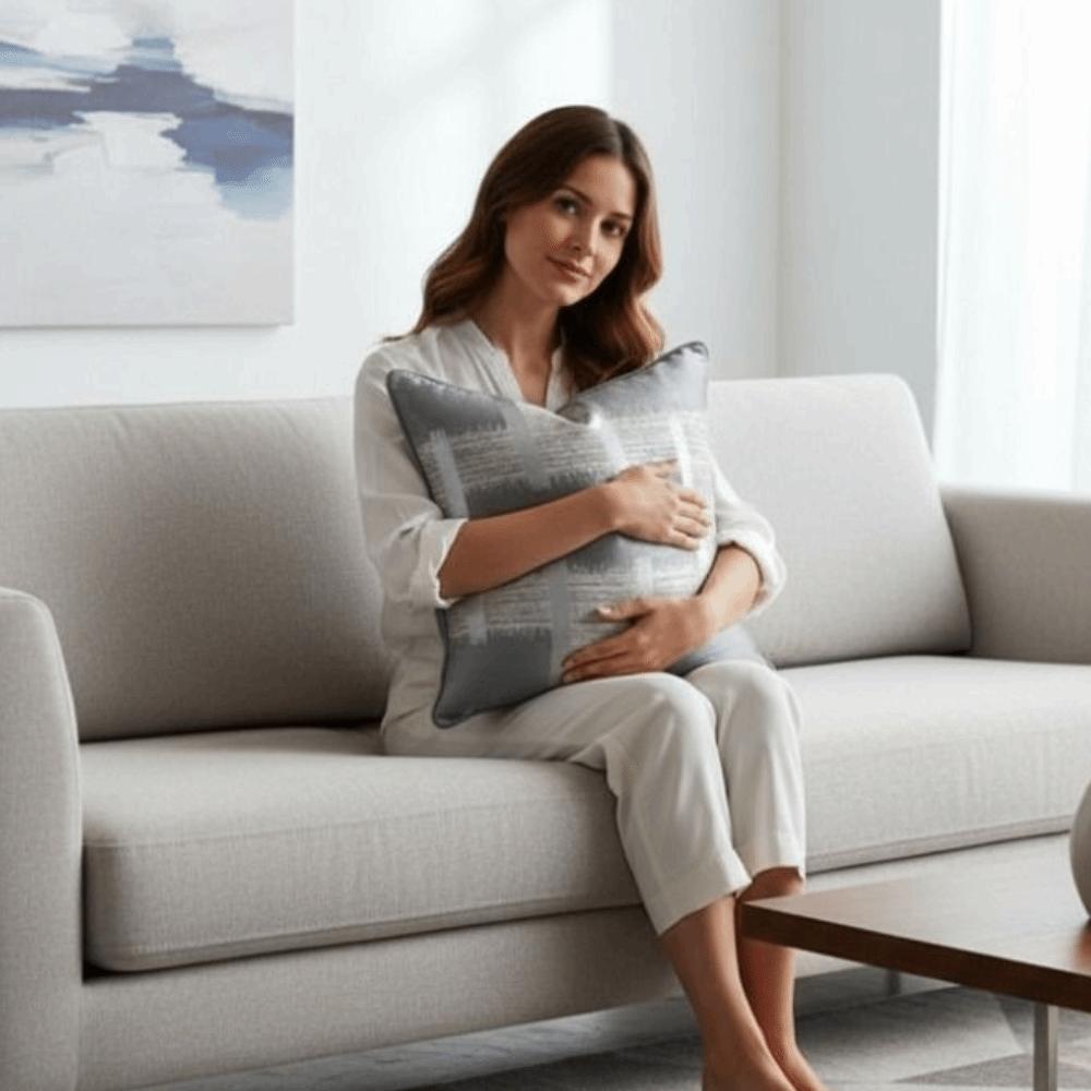 Geometric Weaving Patterns Silk Texture Throw Pillow Cover Zipper Closure Cushion Cover Sofa