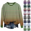 Women's Fashion Casual Long Sleeve Printed Round Neck Woolen Knit Pullover Top