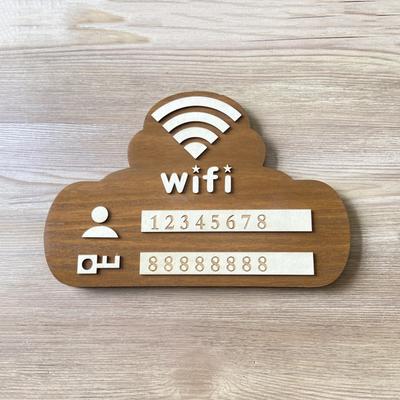 Знак Wi-Fi Деревянные Наклейки На Стены С Маркером Переписываемый Почерк Учетная Запись И Пароль Многоразовые Для Общественных Торговых Вывесок