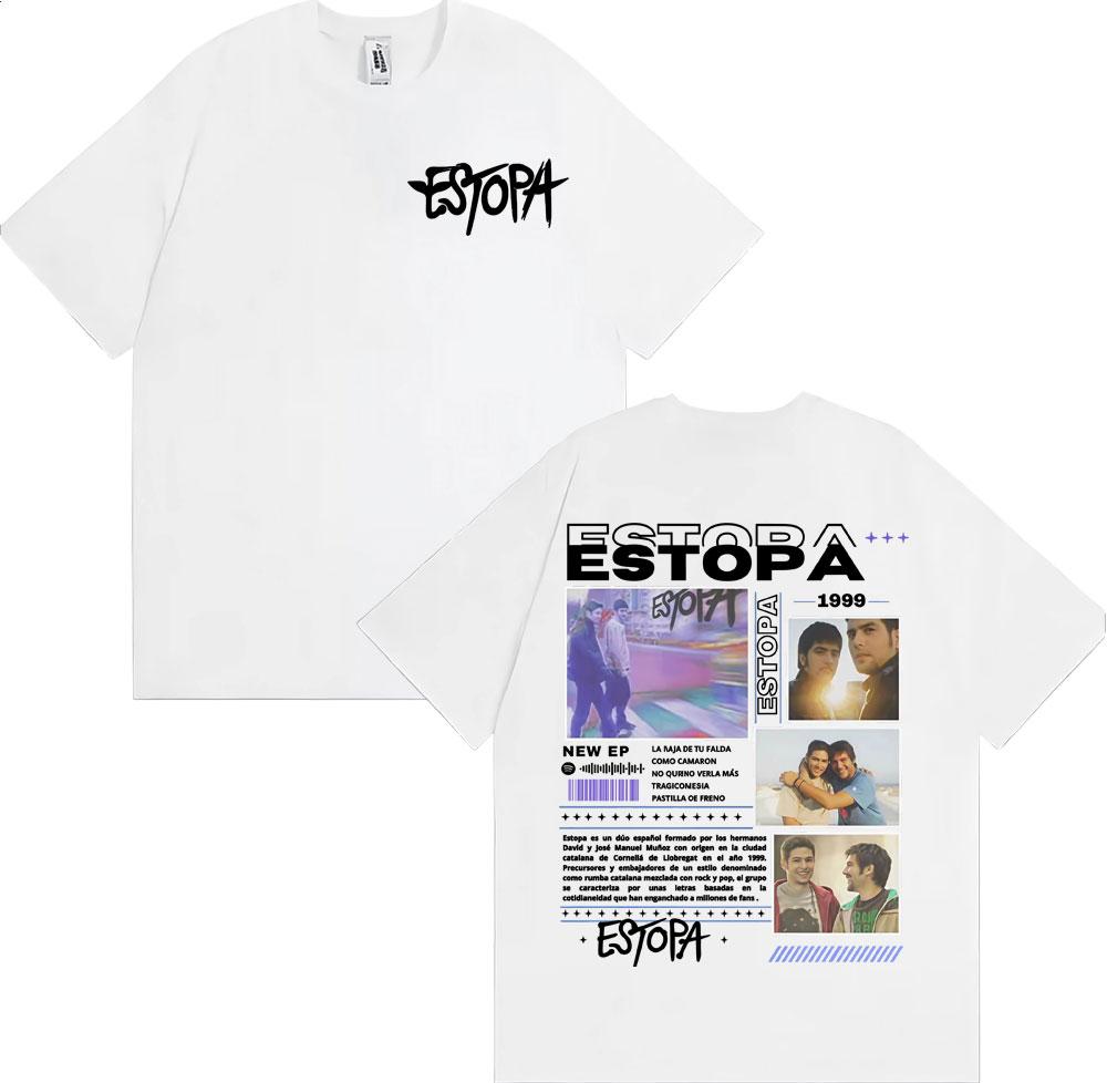 Rapper Estopa 1999 Tour Concert Cover T-shirts Men's Comfort Cotton Oversized T Shirts Hip Hop Vintage Short Sleeve T-shirt Tops