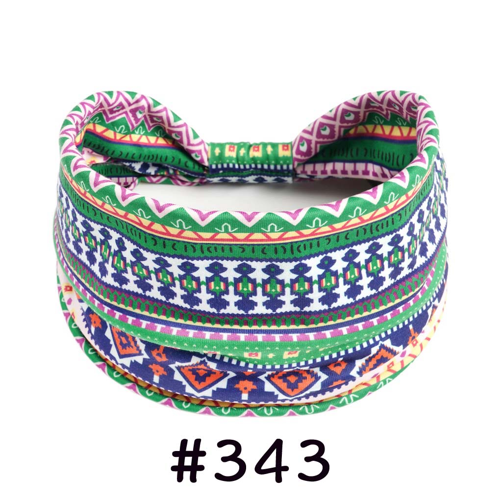 Boho Headbands for Women Cotton Wide Headwrap Non Slip Stretch Hairbands Workout Yoga Head Bands Bandage Running Bandana Turban Hair Accessories