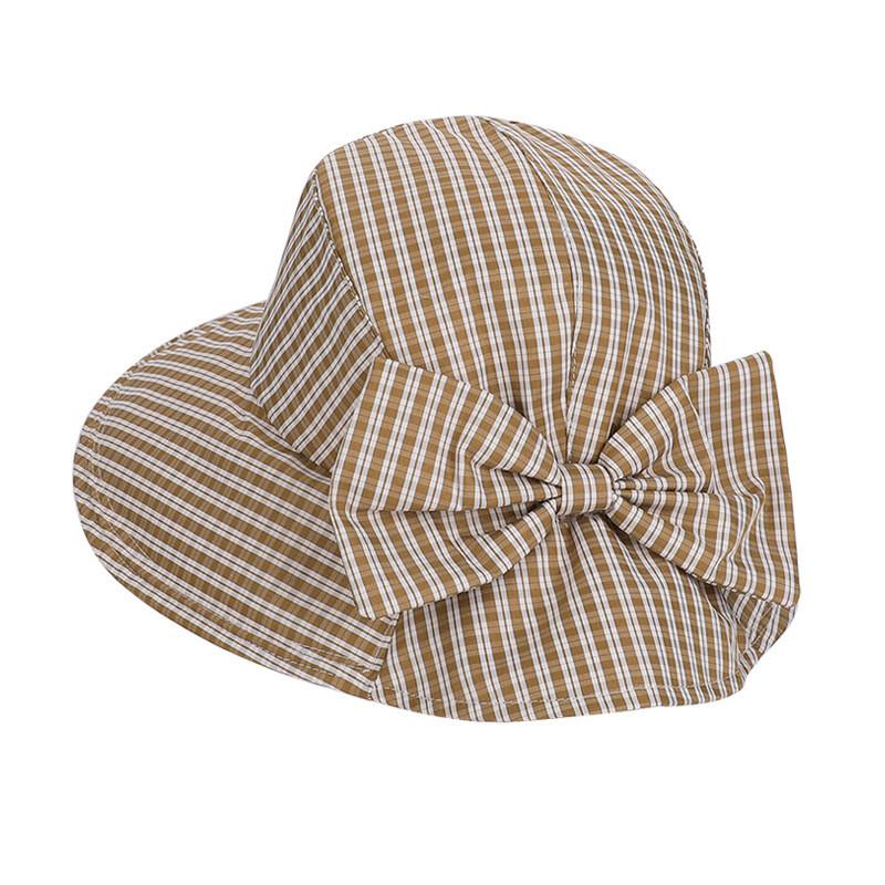 Стильная клетчатая шляпа от солнца с широкими полями для летней защиты от солнца на открытом воздухе