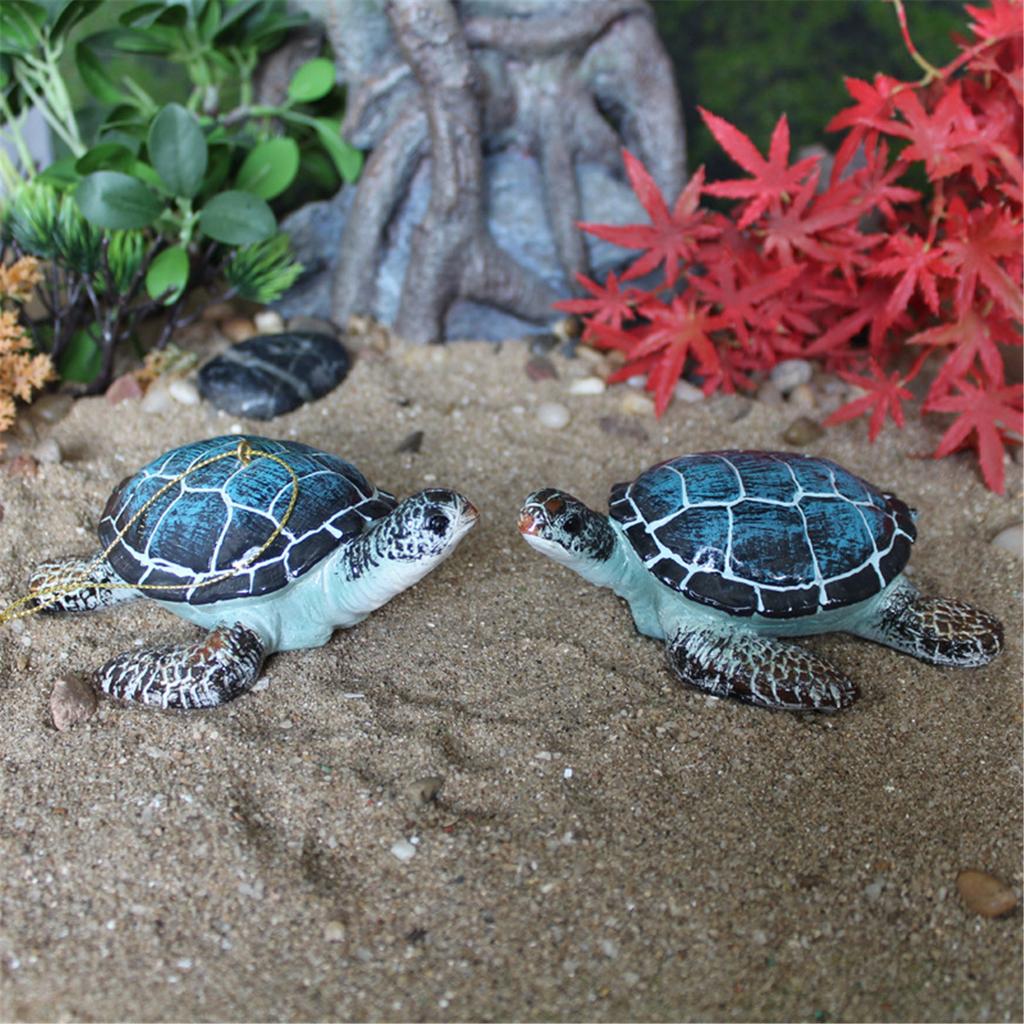 Resin Beach Sea Turtles Miniature Figurine Garden Decoration Fairy Garden Dollhouse Landscape Decoration Ornament