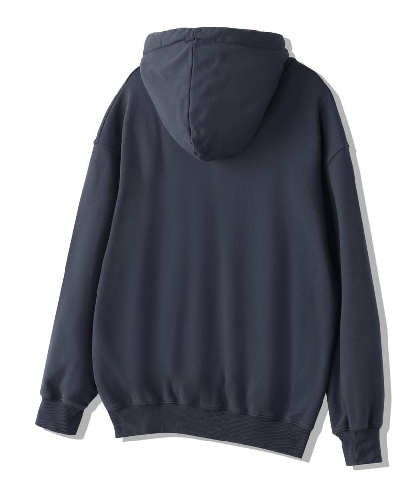 Applique Washed Oversized Hoodie [Charcoal]