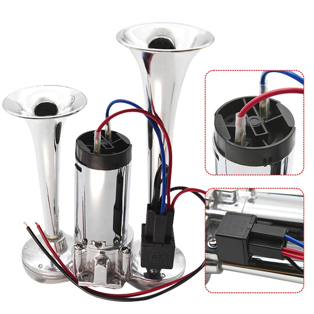 100% 12v Dual Trumpets Speaker 150db Car Electric Loud Horn Air Horn Siren Truck Boat Train Speaker For Car
