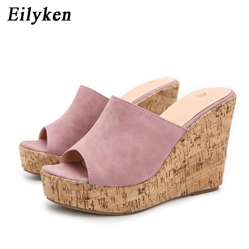 Fashion Eilyken 2025 New Summer Casual Cozy Platform Wedges Heels Slippers Ladies Fashion Open Toe Roman Women's Sandals Shoe Size 36-43
