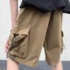 Мужские летние шорты-карго со средней посадкой и эластичной резинкой на талии, повседневные шорты с регулируемым шнурком и несколькими карманами, широкие пляжные шорты, уличная одежда