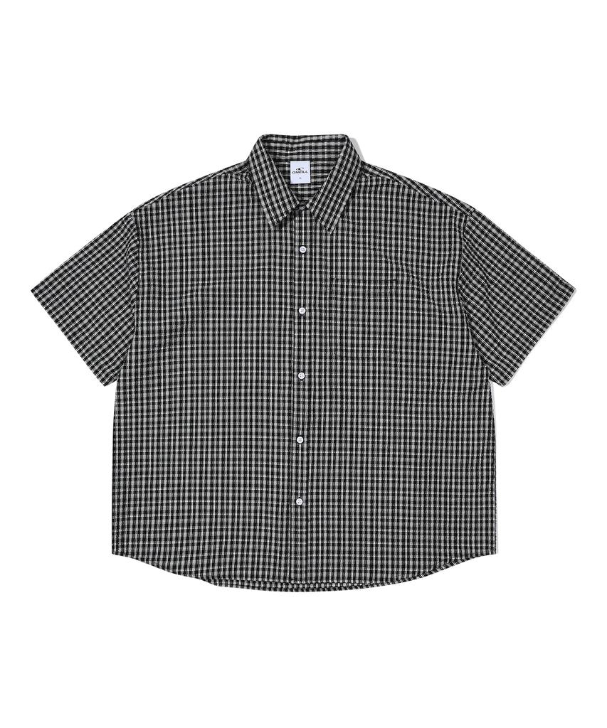 ONEILL Wrinkle Check Short Sleeve Shirt_Black