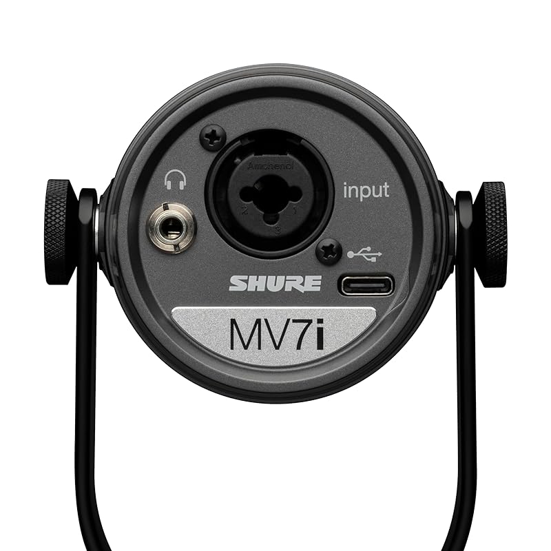 SHURE Sure MV7i dynamic microphone & audio interface black MV7I-J : 2 channel compatible Max 60dB+ gain output USB-C input XLR 6.3mm phone noise