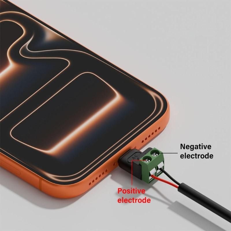Адаптер Micro USB на безпаечные 2-контактные клеммы для зарядки 5V3A телефонов, планшетов, вентилятора, лампы. Micro USB Male на 2-контактные клеммы