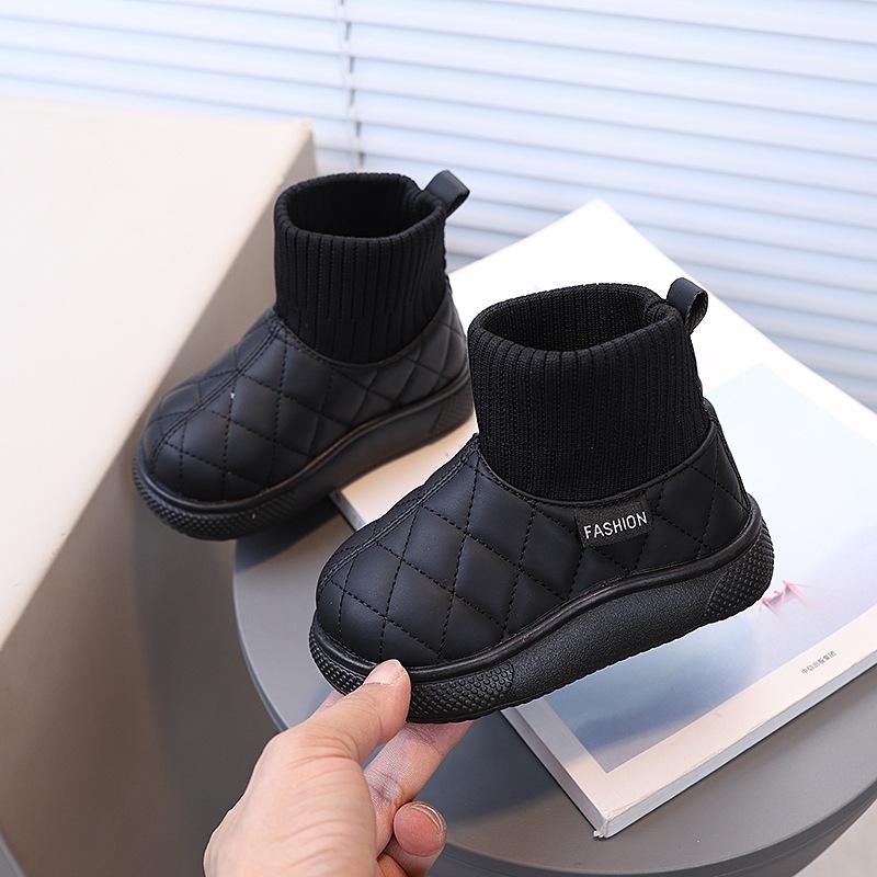 Children's Bread Cotton Shoes 2025 Winter New Boys and Girls Cotton Boots Piled Warm Leather Boots Thickened Snow Boots Foreign Trade