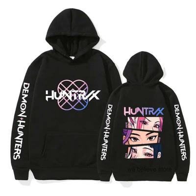 Худи с графикой «Охотники на демонов K-pop Харадзюку» с принтом Мира Руми Зои Хантрикс, пуловер с капюшоном, мужской, женский, подарок для фанатов, повседневная толстовка