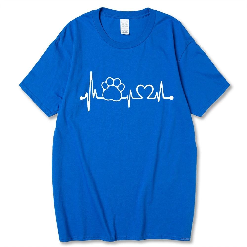 Maycaur New Love Heart Dogs Paws Print T Shirt Unisex Cartoon Tshirt Funny Black Tshirt Summer Fashion Oneck Aesthetic Tshirts