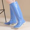 Adult Tall Tube Non-slip Waterproof Kitchen Work Rain Shoes Velvet Labor Insurance Market Solid Color Rain Boots Water Shoes, Women