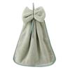 Hand Towel Coral Fleece Solid Color Design Bow Decoration Quick Dry Absorbent