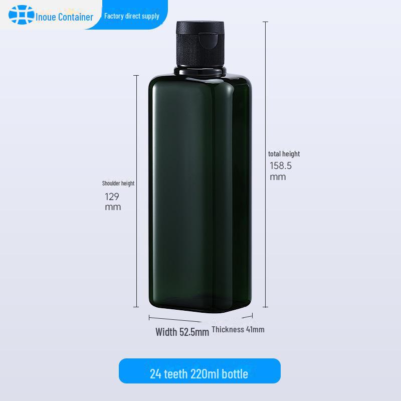 Бутылка для шампуня с закругленной квадратной крышкой объемом 150 мл и бутылка для удаления масла из ПЭТ-пластика объемом 200 мл с гелем для душа