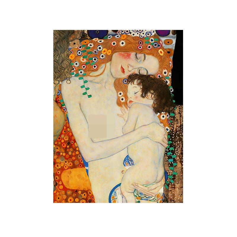 Густав Климт знаменитая картина «Мать и ребенок», холст, постеры и принты, абстрактные настенные художественные картины «Поцелуй Климта» для домашнего декора комнаты