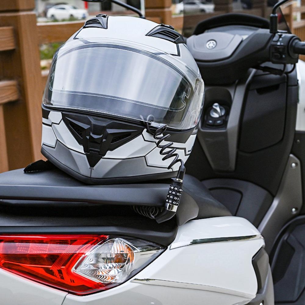 Тросовый замок для шлема Мотоцикл Велосипед Противоугонный замок для шлема Телескопический тросовый замок Кодовый тросовый замок Головка Комбинационный замок