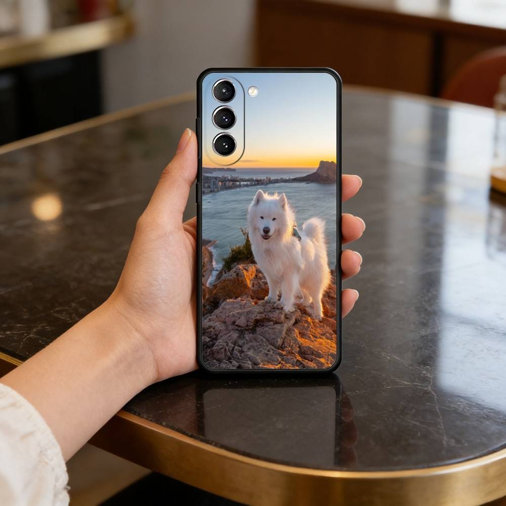 Милый Чехол с Собакой Самоед для Samsung Galaxy S21 S25 FE S24 S23 Ultra S20 S9 S22 Plus S10 TPU Чехол