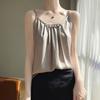 Летний женский шелковый жилет, тонкий, короткий атласный французский жилет с v-образным вырезом