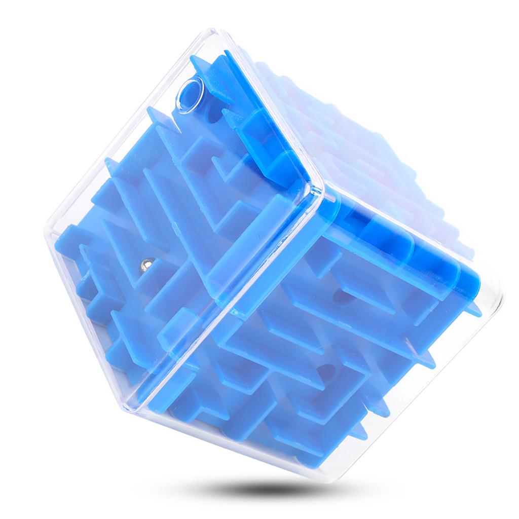 Cubic Maze Toy Kids Plastic Puzzle Game Early Education Children Wonderful Gifts (Blue)