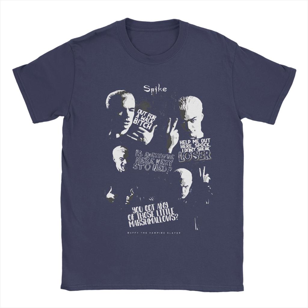 Мужская футболка с постером Спайка из Баффи — истребительницы вампиров, хлопковая одежда для отдыха, с коротким рукавом, с круглым вырезом, идея для подарка, футболки