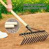 Steel Weeding Rake Detachable Gardening Hand Weeder Heavy-Duty Weeding Rake for Soil Loosening Raking Vegetable Field
