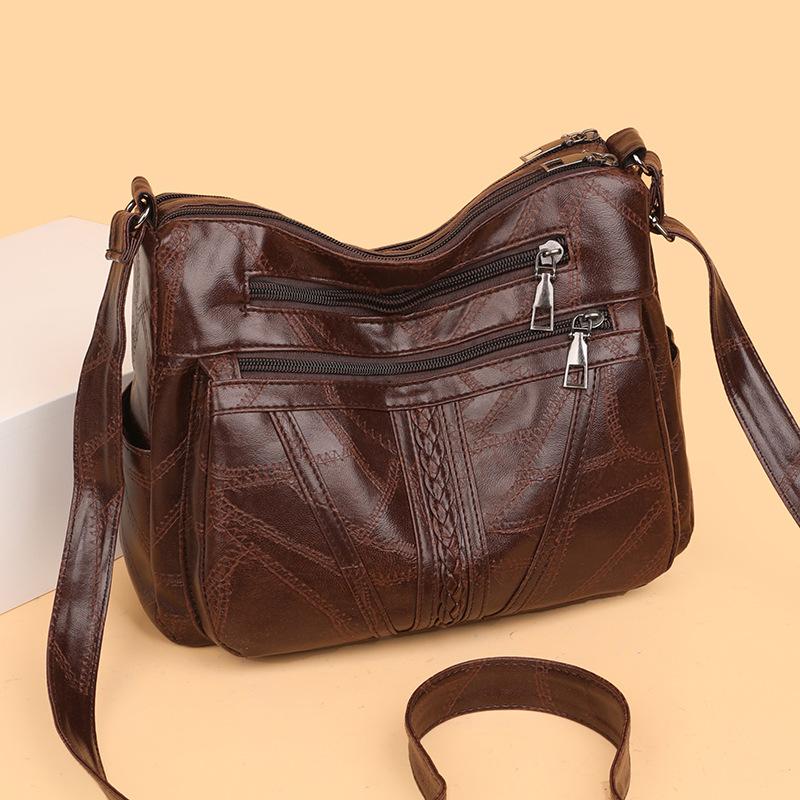 Mom Bag Fashion Braided Ladies Crossbody Bag All Soft Leather Single Shoulder Crossbody Bag