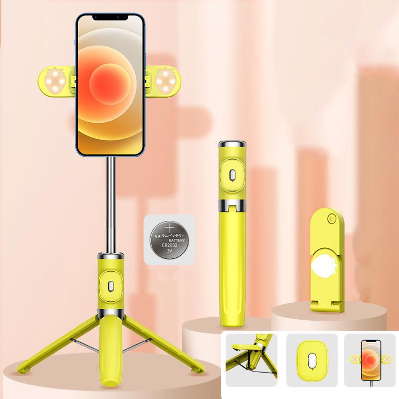 104см Штатив для телефона с двойной складной заполняющей подсветкой и Bluetooth-пультом для селфи, прямых эфиров