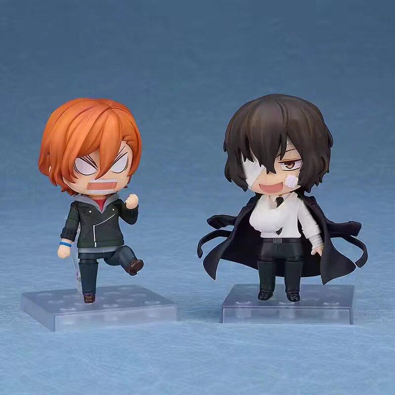 Generic Bungo Stray Dogs 2 Pack 15 Years Old Q Version Dazai Osamu Nakahara Chuuya Anime Action Figure Desktop Decor