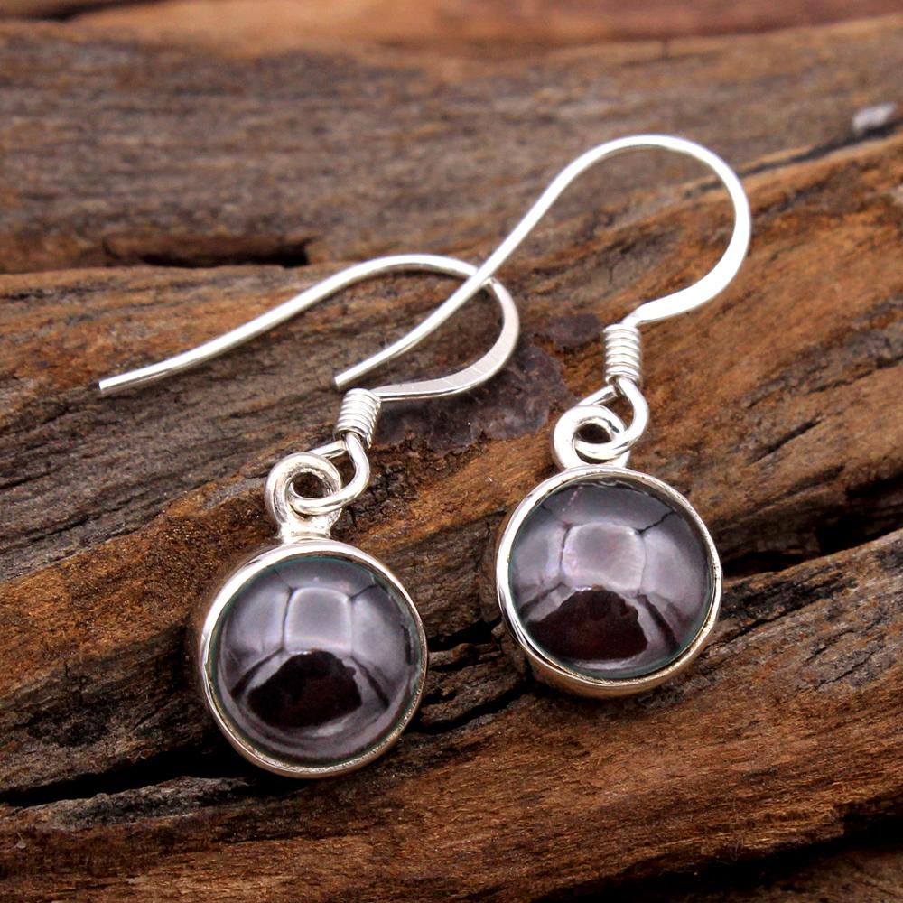 Black Onyx Green Onyx Garnet Moonstone Lapis Lazuli Carnelian Larimar Silver Earring Handmade Jewelry