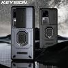 KEYSION Shockproof Case for VIVO V30 Pro 5G V30 5G Slide Camera Lens Protection Ring Stand Phone Cover for VIVO V30 V30 Pro 5G