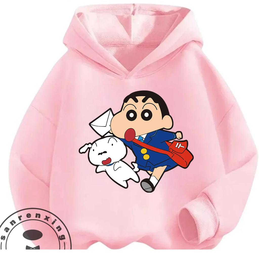 Cute Cartoon Graphic Hoodie Autumn Winter Casual Hooded Trendy Kids Street Style Shirt Crayon Shin Chan Children 3 14