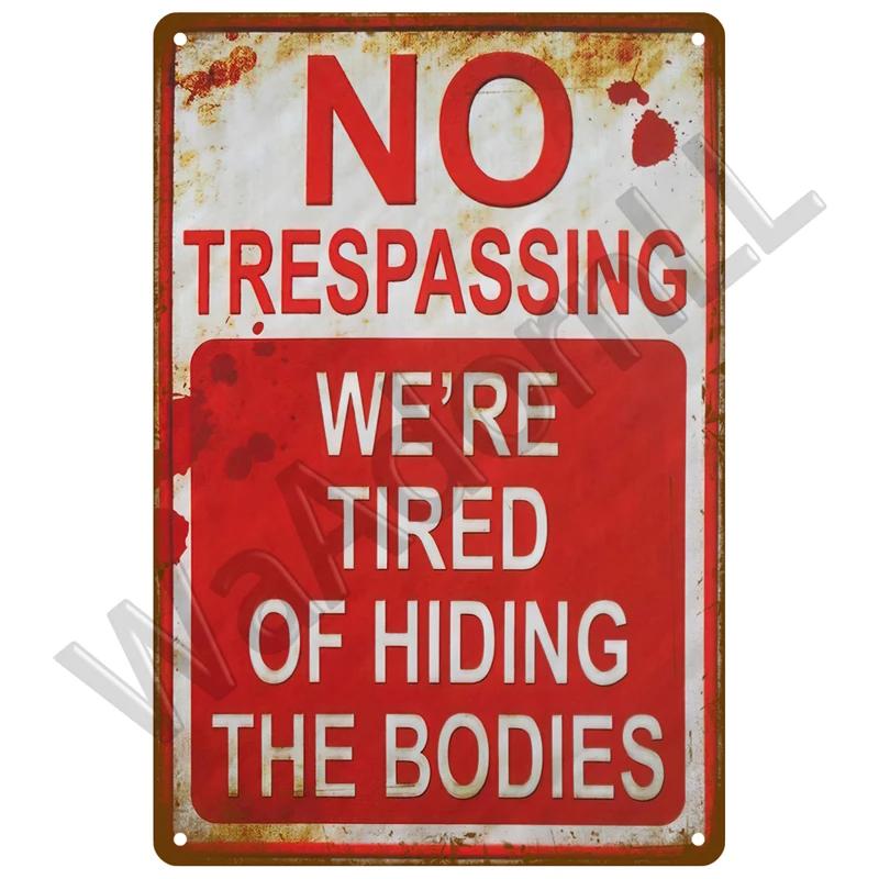 Retro Caution Metal Sign for Bar Pub Garage Vintage Russian Warning Decor for Home Walls
