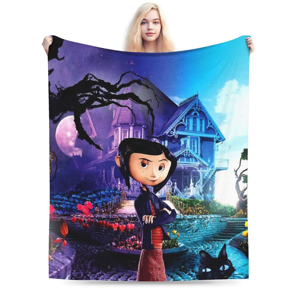 Coralines Flannel Blankets Winter Warm Bedding Throws for Girls Boys Living Room Funny Bedspread Sofa Bed Cover