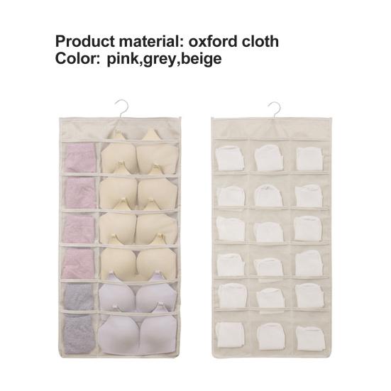 Wardrobe Bra Organizer 30 Pockets Large Capacity 3 Colors Useful Double Sided Hanging Closet for Bedroom