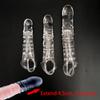 SML Elastic Penis Extension Sleeve Reusable Soft Delayed Ejaculation Condoms Penis Extender Big Dick Wearable Penis Thick Dildo