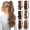 Women Ponytail Extension with Wrap Around Band Natural Looking High Temperature Fiber Fluffy Long Wavy Synthetic Ponytail Hairpiece