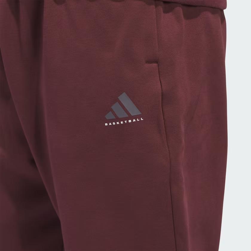 adidas Баскетбольные однотонные свободные удобные трикотажные спортивные брюки унисекс Aurora-Red Ruby JD6144