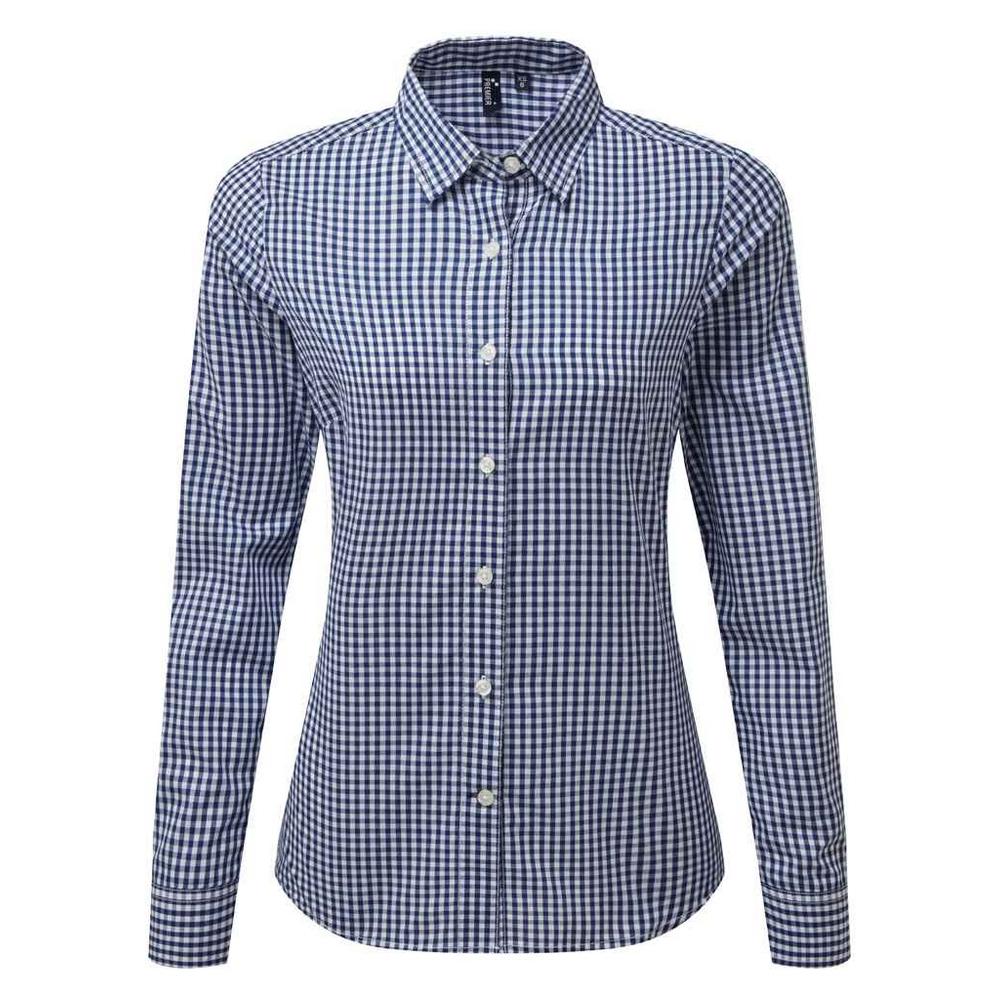 Premier Womens/Ladies Maxton Checked Long-Sleeved Shirt