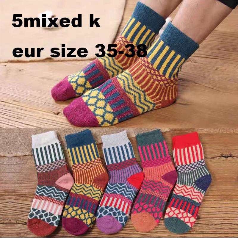 10 шт = 5 пар осенне-зимних новых мужских утолщенных теплых носков Harajuku Retro Fashion Casual из шерсти высокого качества из хлопка для снега