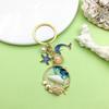 Брелок для ключей с эмалью в виде морской звезды, раковины, дельфина, жемчуга, красивого морского пляжа, подвески на сумку, подвесные украшения, симпатичный металлический брелок для ключей