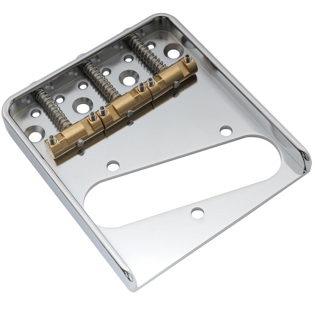 Musiclily Ultra Telecaster Bridge 3WAY латунный седло алюминиевая пластина для винтажной TL электрогитары Chrome 10,8 мм,