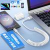 USB Type C Cable 1.2M Coil Type Extend iPhone 15 Charging Cable QC3.0 Fast Charging Type C Cable High Speed Data Transfer Max 3A USB-A To USB-C High