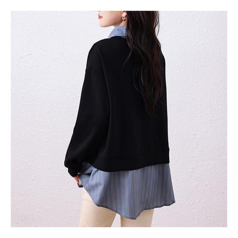 Navava NT2025 2in1 Layered Collar Long Sleeve T shirT