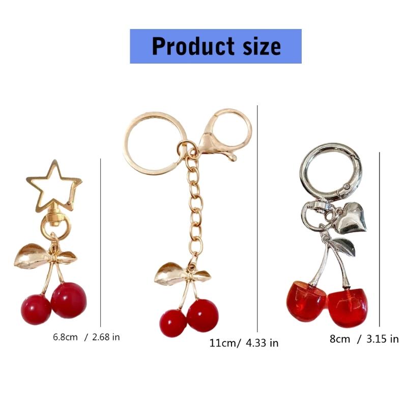 Подвеска в виде сумки Cherry Bag Charm Смола Вишня Брелок Модный сплав Ювелирные изделия Ключ Аксессуар Подарок для Модных Женщин Девочек